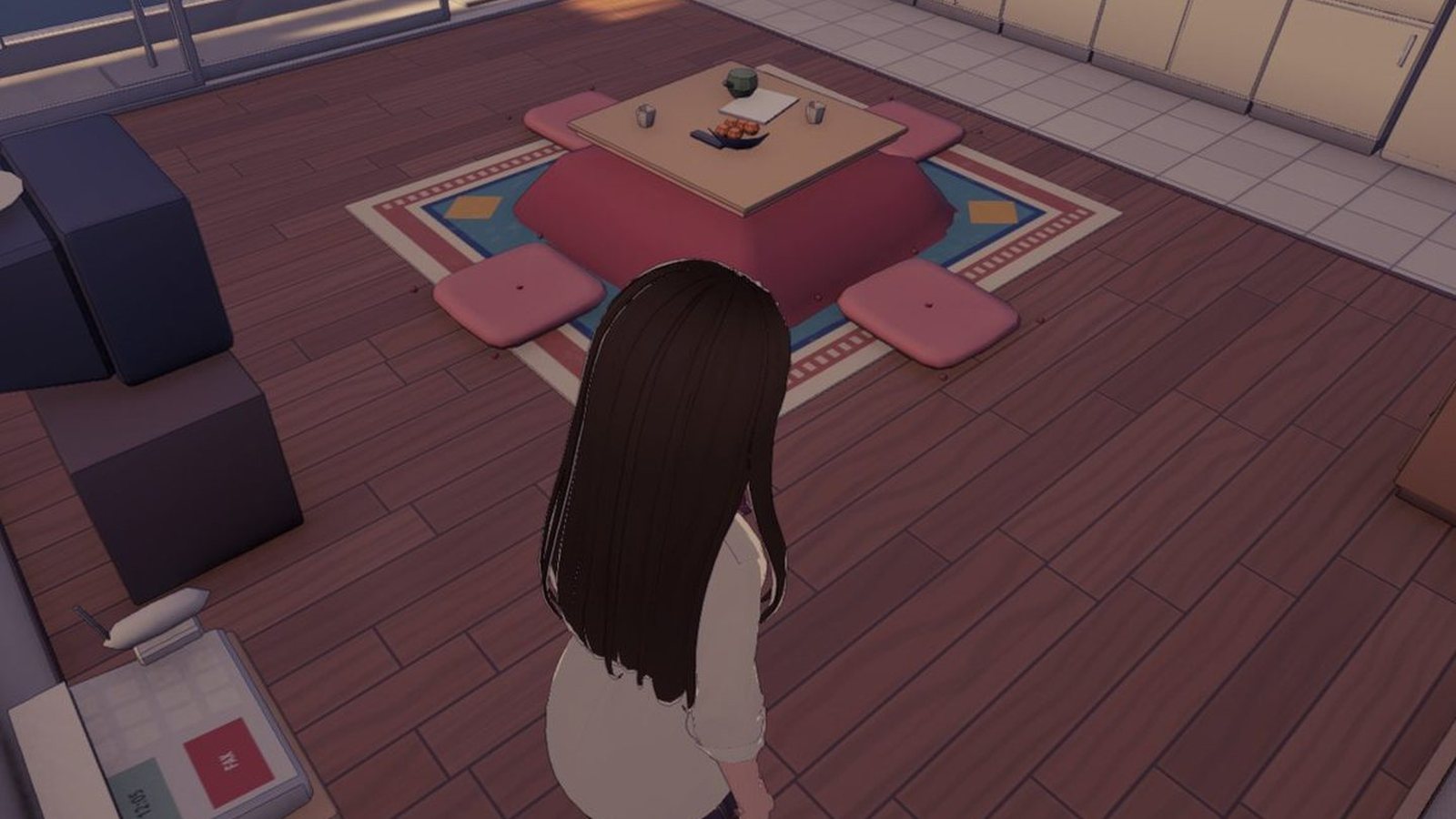 The first living room and kitchen.
