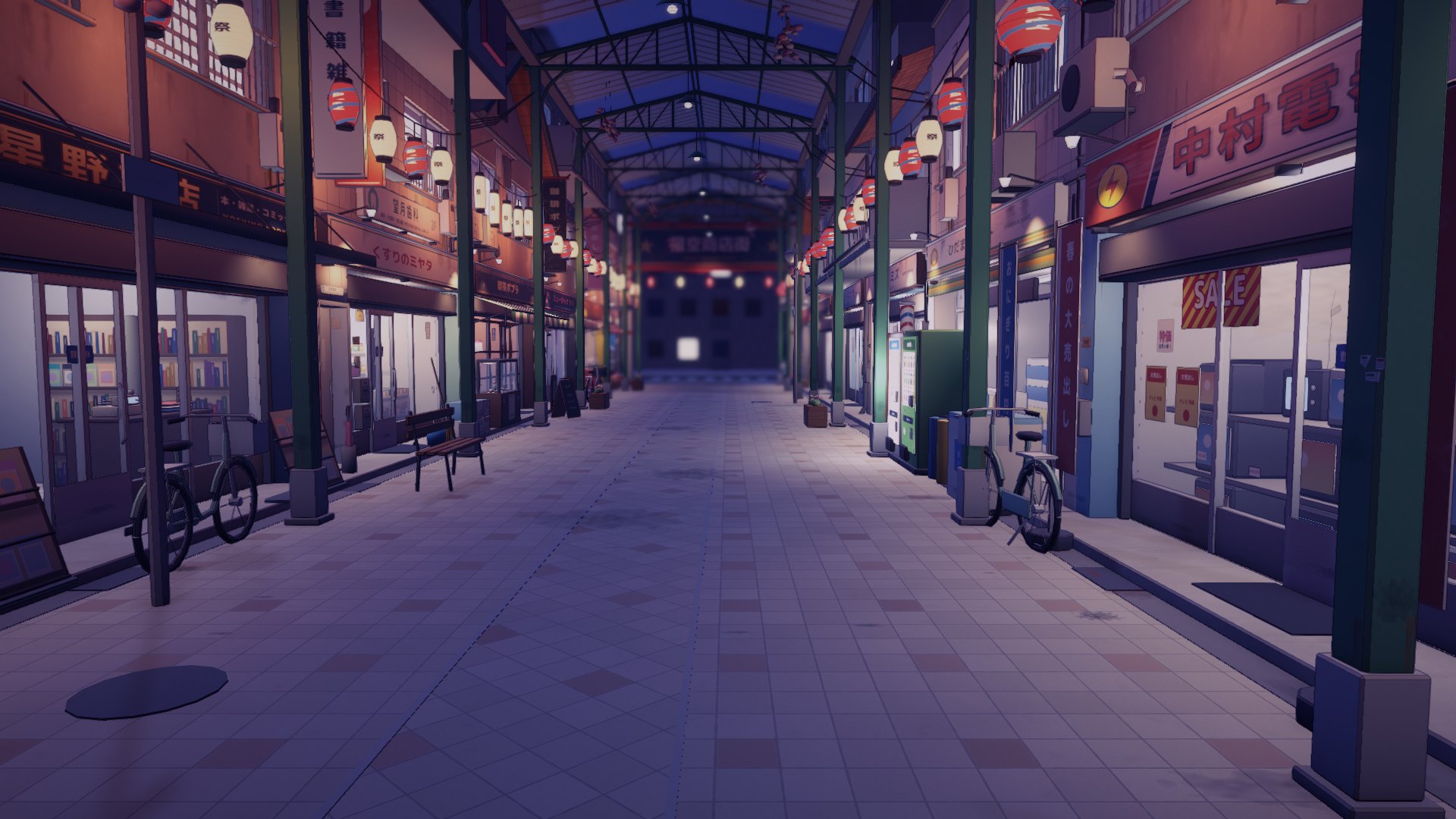 Night · the finished arcade